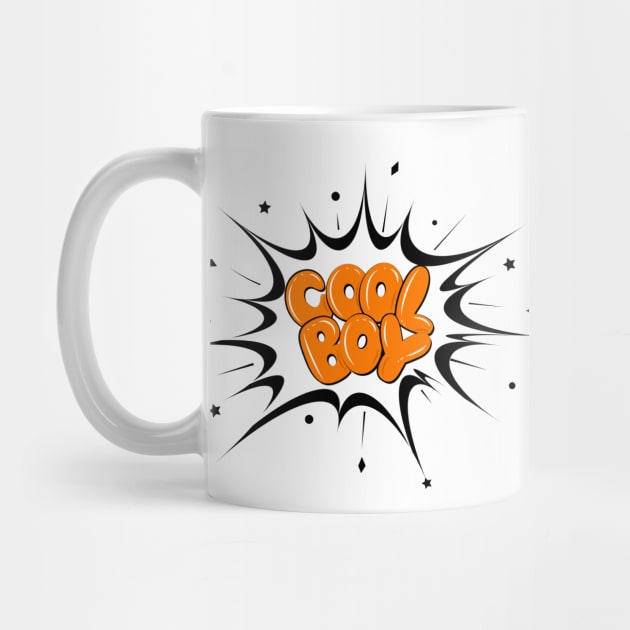 Cool boy hand lettering on explosion with decorative elements. by linasemenova